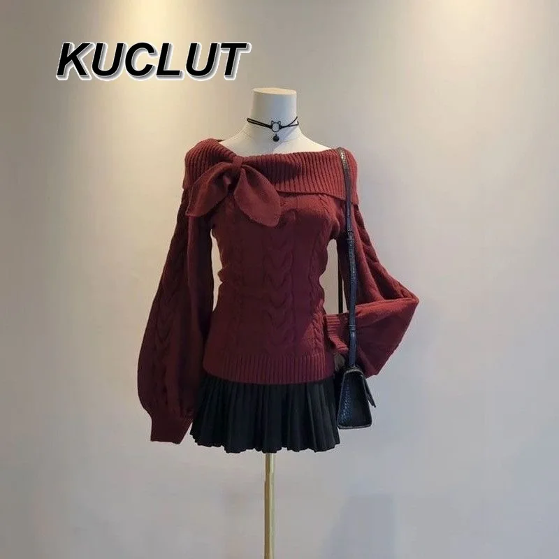 Cute Knit Sweaters for Women Autumn Winter New Fashion Slim Waist Slimming Women's Long Sleeve Pullover Sweater Top 2025 New