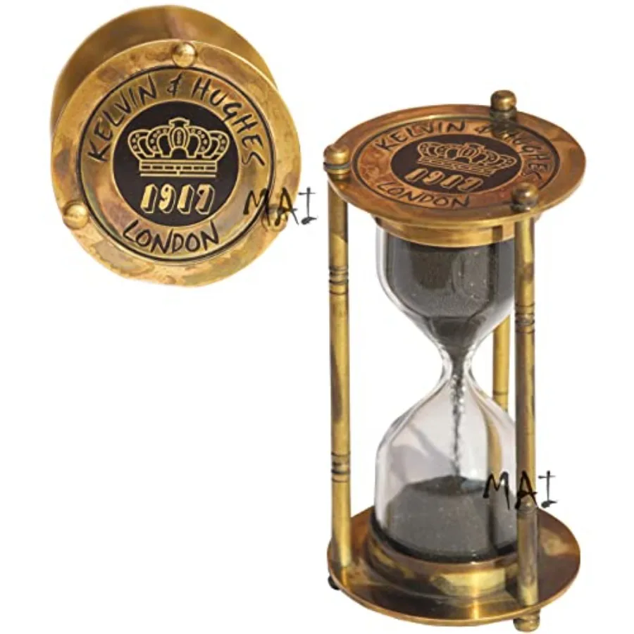 

Sand Timer 1 Minute Decorative Nautical Vintage Antique Style Brass Sand Timer Small Brass Sand Clock Metal Unique Hour Glass S