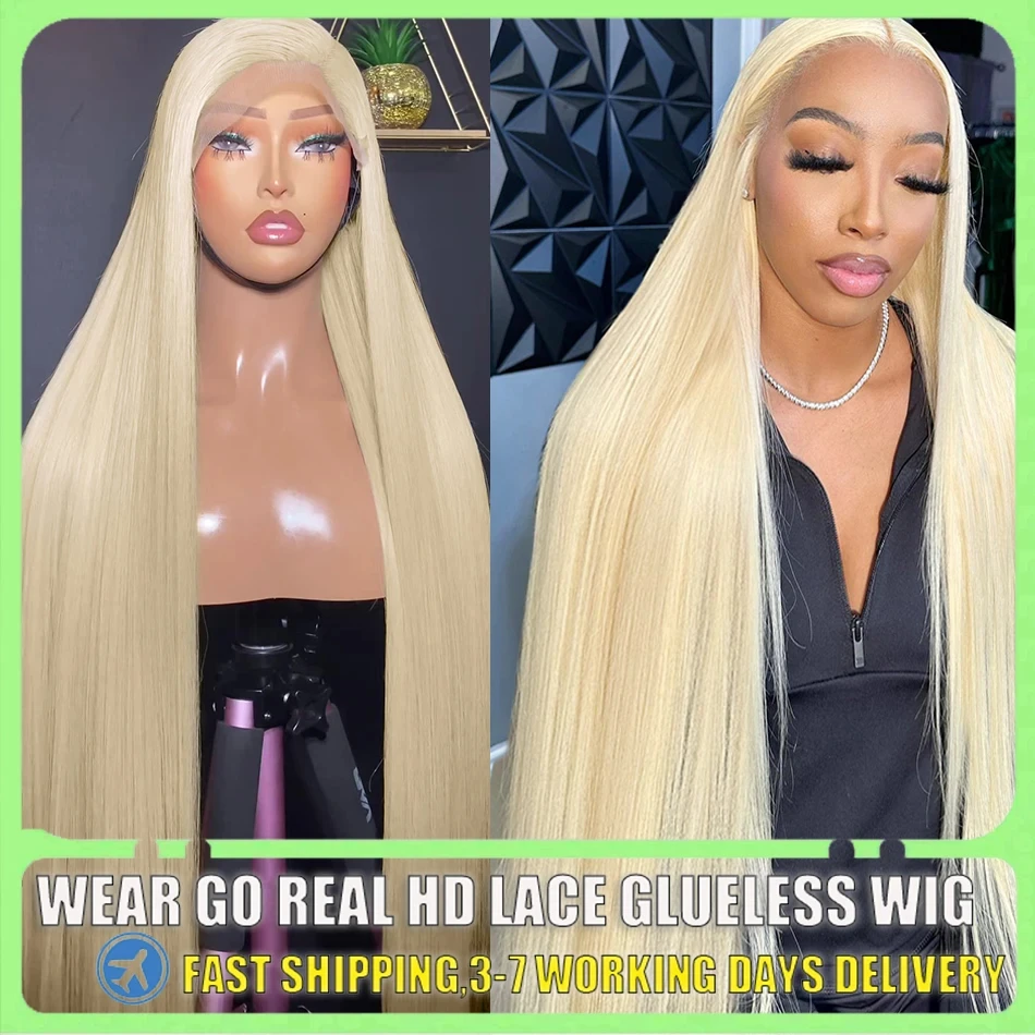 32 Inch 13x4 13x6 HD 613 Blonde Lace Frontal Human Hair Wigs Brazilian Bone Straight Lace Front Human Hair Wig For Black Women