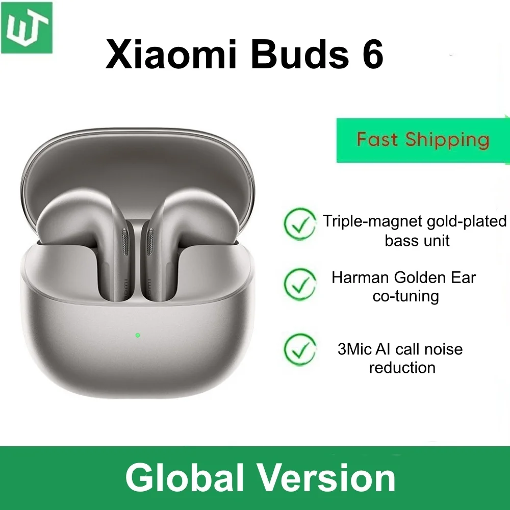 Global Version Xiaomi Buds 5 TWS Earphone Bluetooth 5.4 AI Active Noise Cancelling HiFi Earbuds Recording Voice Lossless Audio