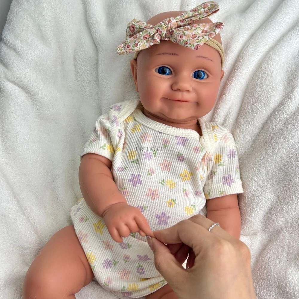 Handmade 3D Skin 20Inch Cuddly Silicone Reborn Baby Girl Maddie Lifelike Washable Soft Touch Doll for Collection Kids Toy