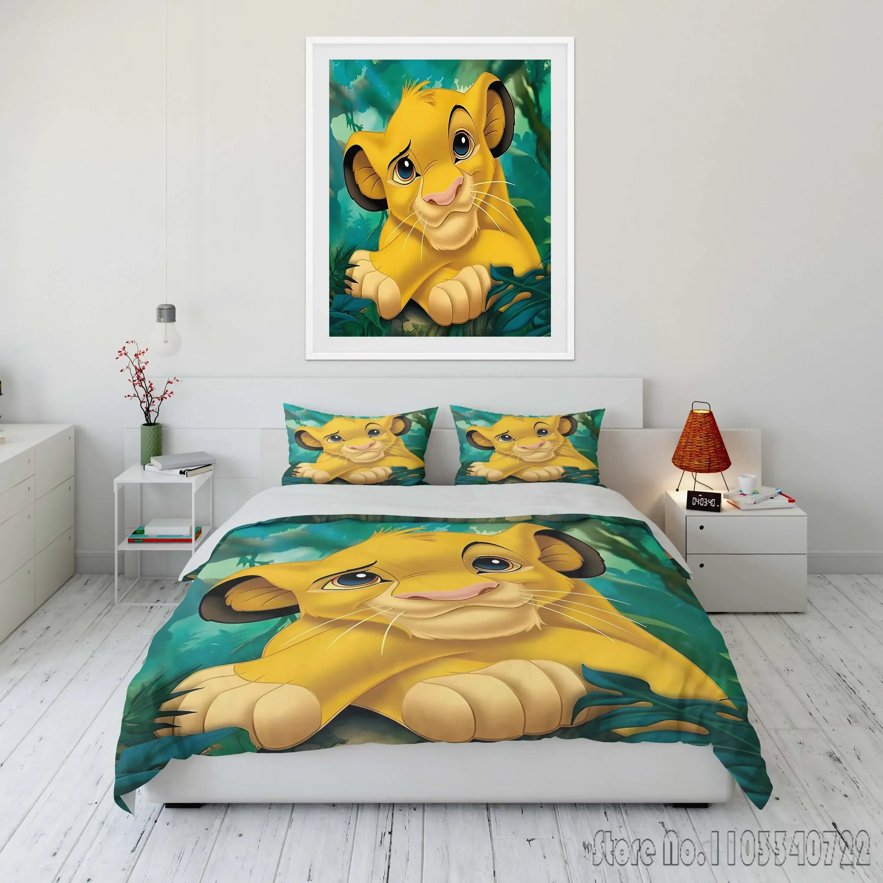 Ensemble de literie imprimé classique pour adultes et enfants, housse de couette Anime, couette