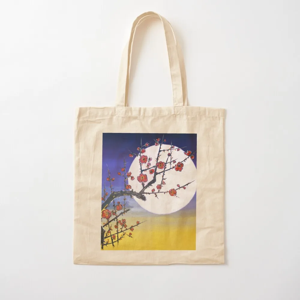 

A Red Plum Branch against the Summer Moon after Hiroshige Tote Bag Canvas shoulder bag custom bags bags for women sac pour femme