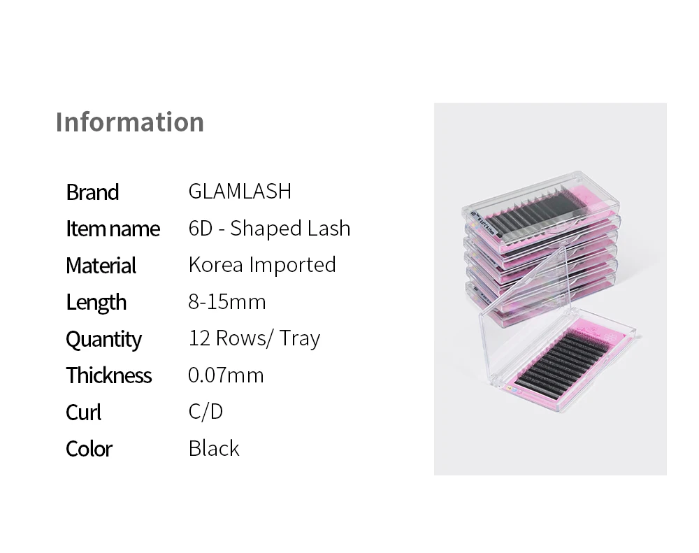 GLAMLASH 6D-W Shaped Eyelash Extension Premade Volume Fans Clover W Style Lashes False Mink Soft Easy Faning Natural Makeup Tool