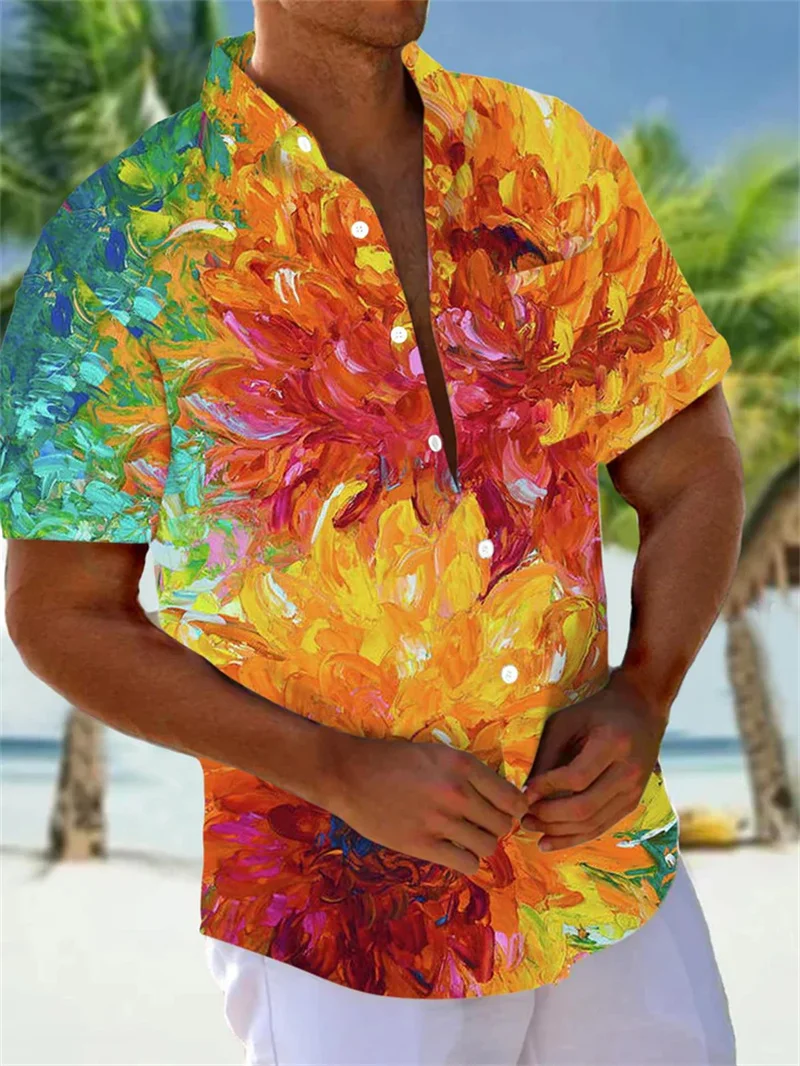 Casual Hawaiian shirt men's patterned shirt men's shirt cartoon animal 3D printed men's shirt men's clothing