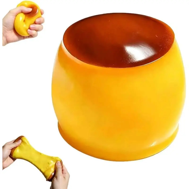 Crunchy Pudding Squishy Stress Ball Filled With Crunchy Beads Handmade Non Rebound Sensory Fidget Toy For Anxiety Relief