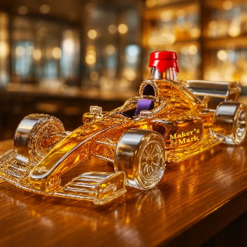 Personalized and Creative Whiskey Decanter in The Shape of A Racing Car,Glass Bottle with A Crown,Suitable forBrandy Enthusiasts view 4