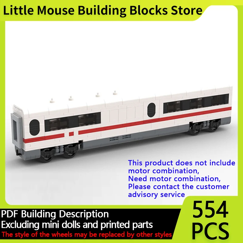 

City Car Model MOC Building Bricks ICE 2 Train Dining Car Carriage Modular Technology Gifts Holiday Assemble Children Toys Suit