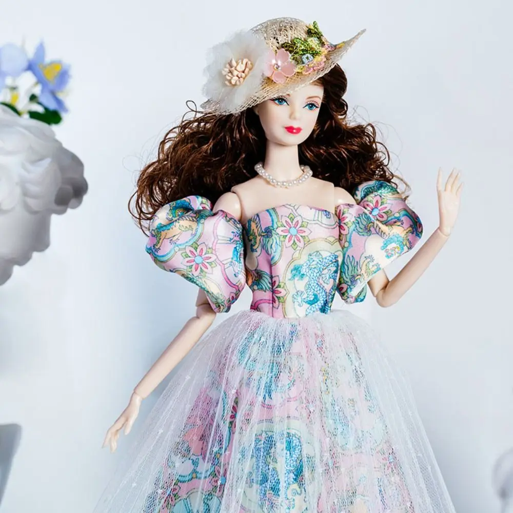 Robes de mannequin de mode européenne avec chaussures chapeaux couronne robes de mariée en dentelle de style chinois pour poupées de mannequin 1/6 BJD 30 cm