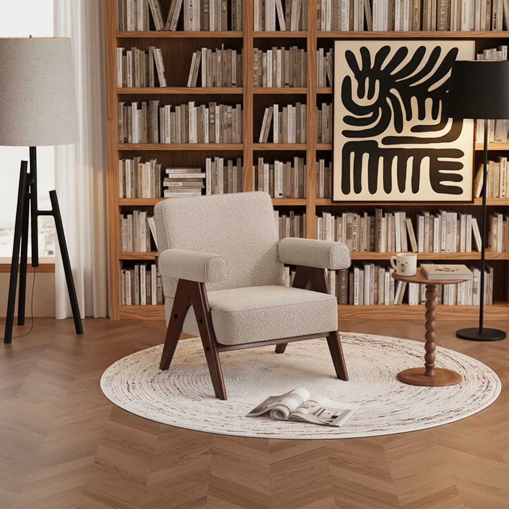 

Nordic Wooden Cat Scratch Sofa Chair With Removable Washable Cover For Living Room