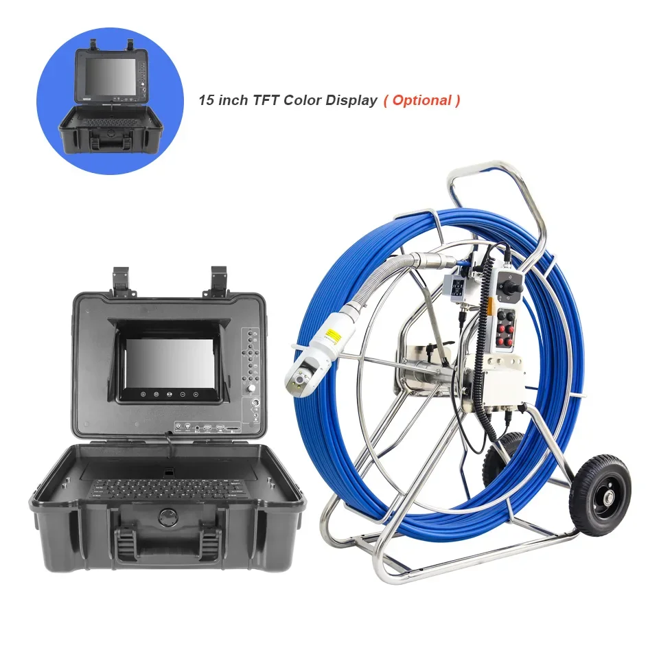 wospon  Tele inspection Borescope Push Rod drain camera pipe inspection sewer camera 360