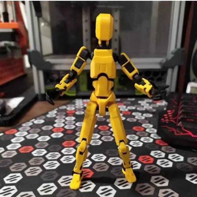 Figura de acción de Robot, impresa en 3D con articulación completa para detener el movimiento, animación roja