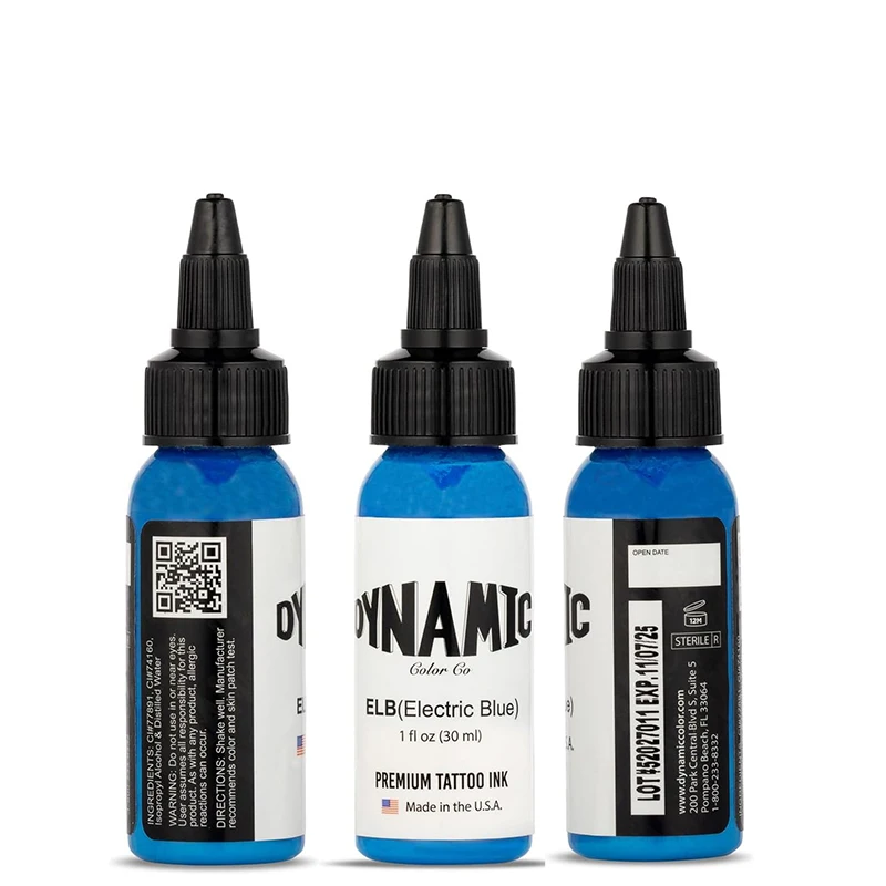 

30ML ELB Blue color Tattoo Ink Body Art Tattoo Ink Vibrant Vegan Long Lasting No Color Loss Professional Tattoo Ink 1Oz Pigment