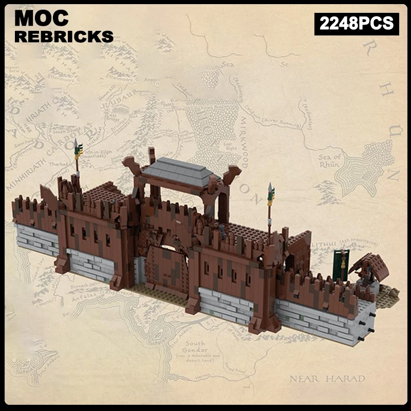 Classic Movie Scenes MOC Edoras City Wall Building Block Collection Expert Technology Education Assembly Model DIY Kid Brick Toy