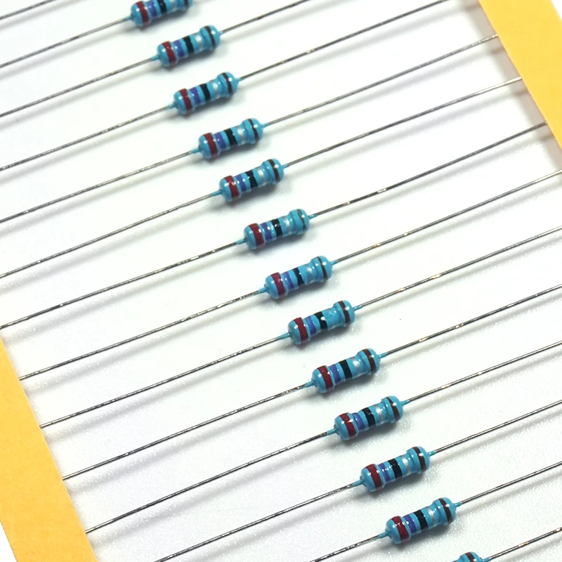 100pcs 1/4W Metal film resistor 1R ~ 1M 100R 220R 330R 1K 1.5K 2.2K 3.3K 4.7K 10K 22K 47K 100K 100 220 330 1K5 2K2 3K3 4K7 ohm