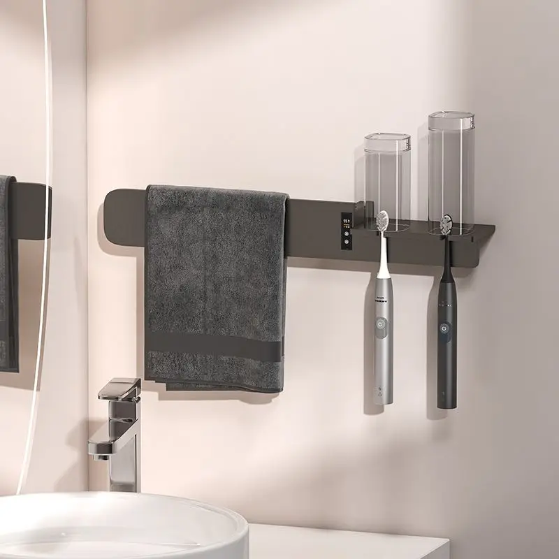 رف المناشف الكهربائية، رف تجفيف التدفئة المنزلية للحمام، لوح عريض للحمام الذكي