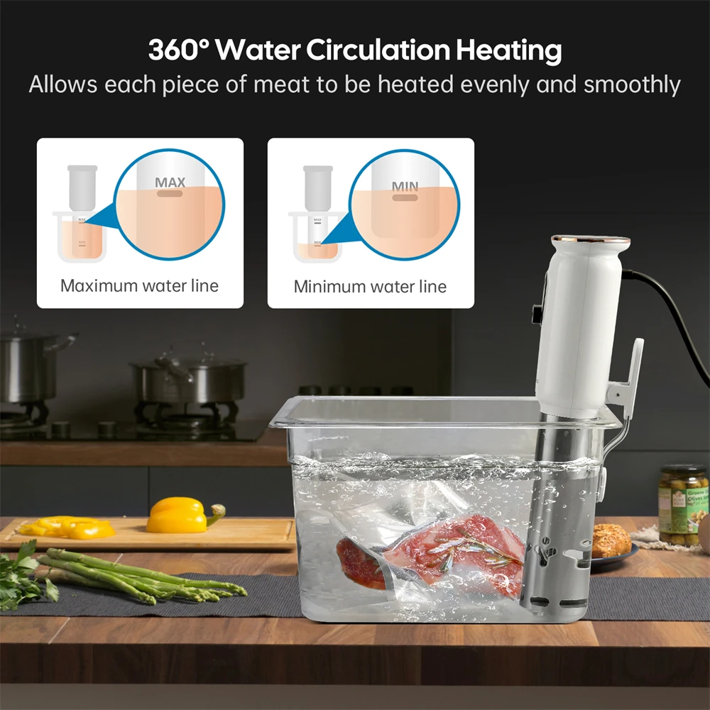 INKBIRD ISV-101W 1000W Sous Vide Cooker 3D Water Circulation Heating WiFi Sous Vide Machine with App Preset Menus For Cooking