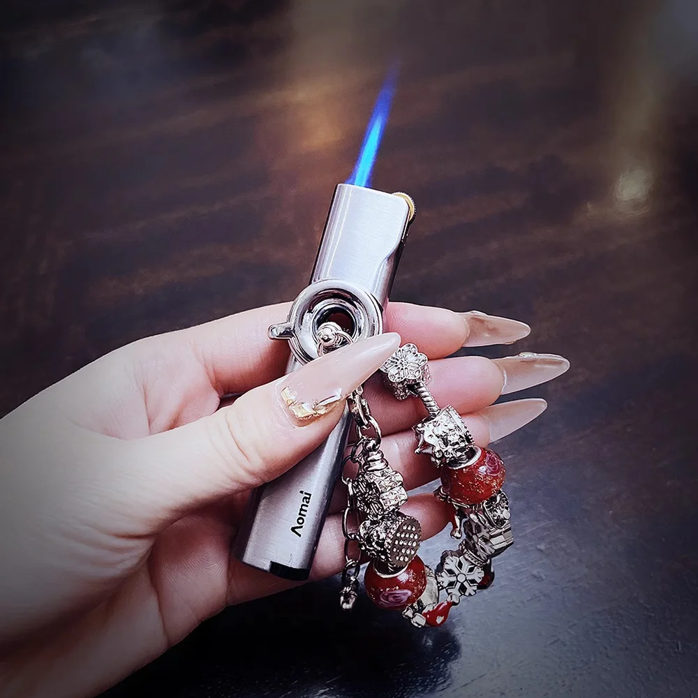 

New High-end Bracelet Gas Windproof Lighter Blue Flame High Aesthetic Value Compact and Creative Personality Gift for Girlfriend