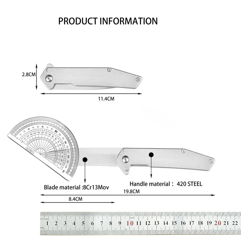 1720 سكين للفرد عالي الجودة 420 مقبض فولاذي حاد 8Cr13Mov شفرة محمولة في الهواء الطلق بقاء سكين تخييم EDC أداة الجيب