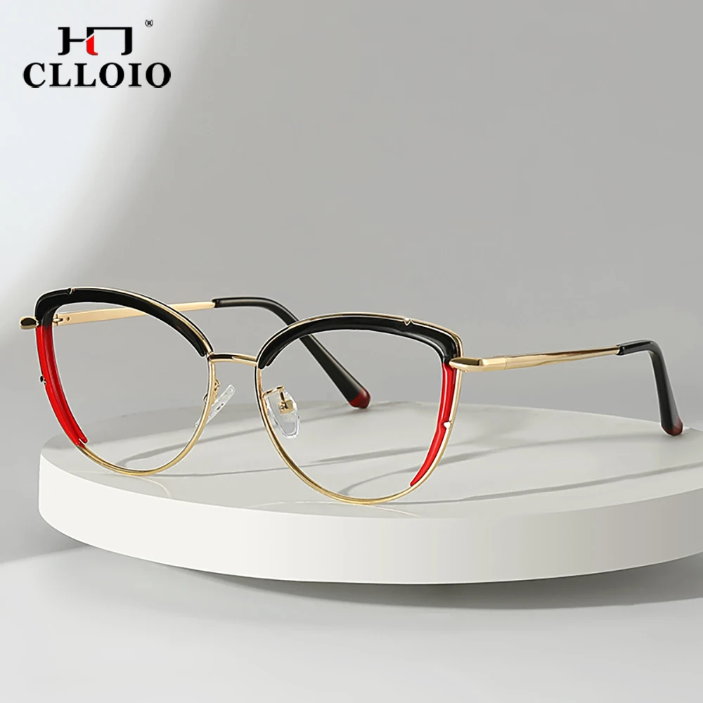 

CLLOIO New Fashion Women Anti Blue Light Glasses Frame Classic Cat Eye Prescription Eyeglasses Myopia Hyperopia Optical Eyewear