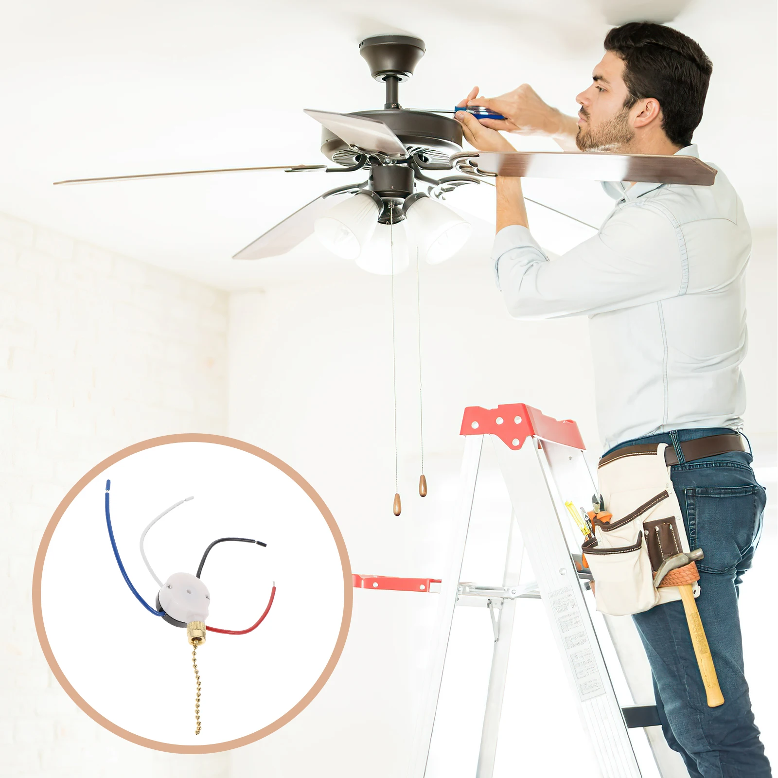 Fan Switch Ceiling Chain Pull Replacement Light Chains for Fans Extension Plastic