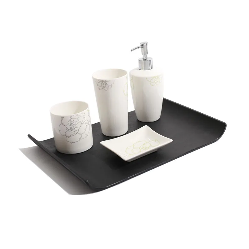 AhunderJiaz Nordic Rectangular Melamine Creative Tray Black Dinner Plate Dining Room Table Top Storage Plate Home Decoration