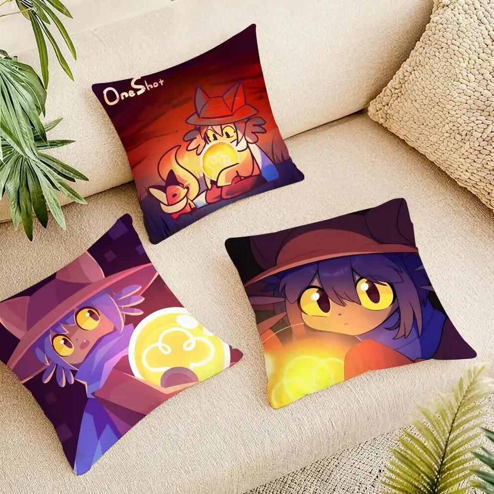 Video Game O-OneShot Cushion Cover Organic Linen Square Pillow Case Durable Non-Allergenic And Kind To Skin