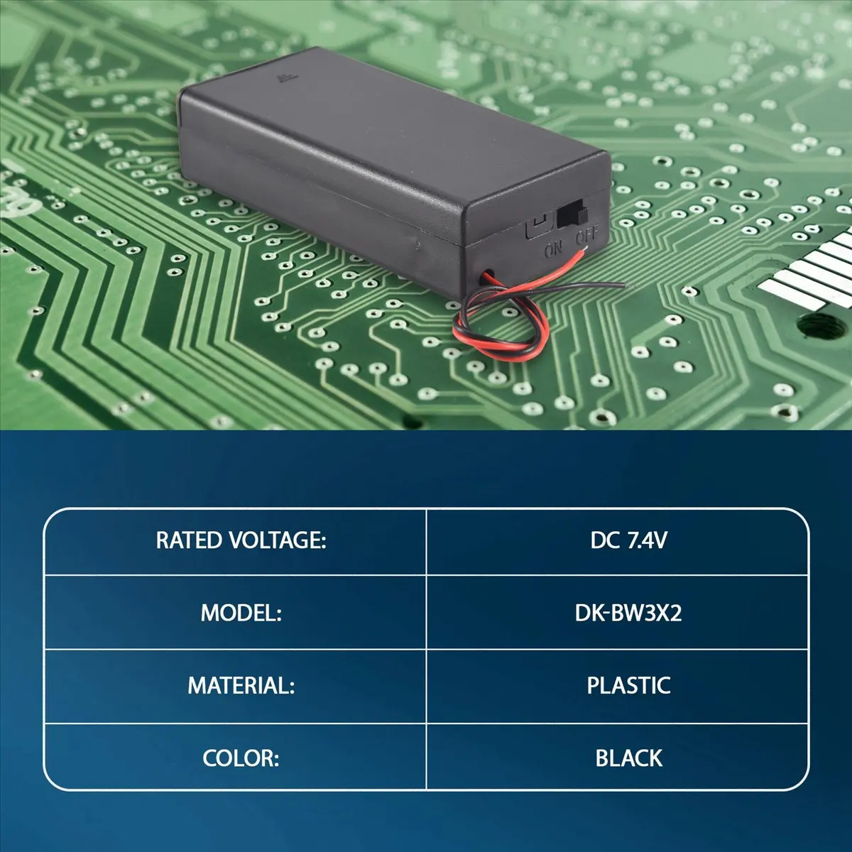 【NEW】3.7V 2x 18650 Battery Holder Connector Storage Case Box ON/OFF Switch With Lead