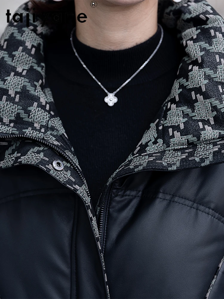 TAJIYANE Real Sheepskin Duck Down Coat Women Premium Genuine Leather Jackets Stylish Puffer Jacket 2025 Winter Woman Clothes 롱코트