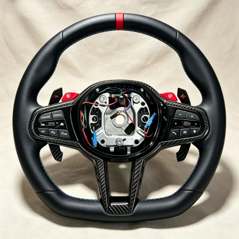 Custom Steering Wheel For BMW G16 G20 G21 G22 G30 G37 G42 G82 G82 F10 F20 F26 F36 F40 With M1 M2 Paddles Carbon Fiber Leather