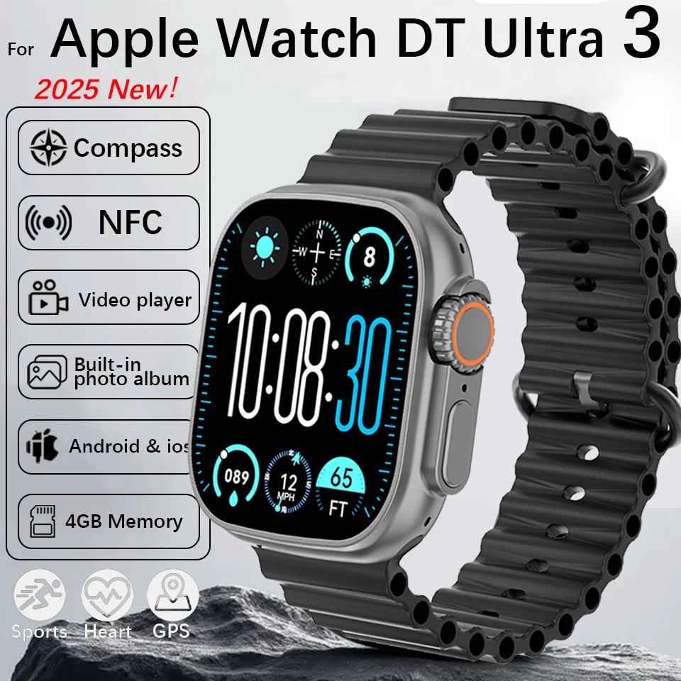 

2025New Hot DT Ultra 3 High-End Business Watch 32G Large Memory Album Smartwatch Men Sports Fitness Waterproof Watch For iPhone
