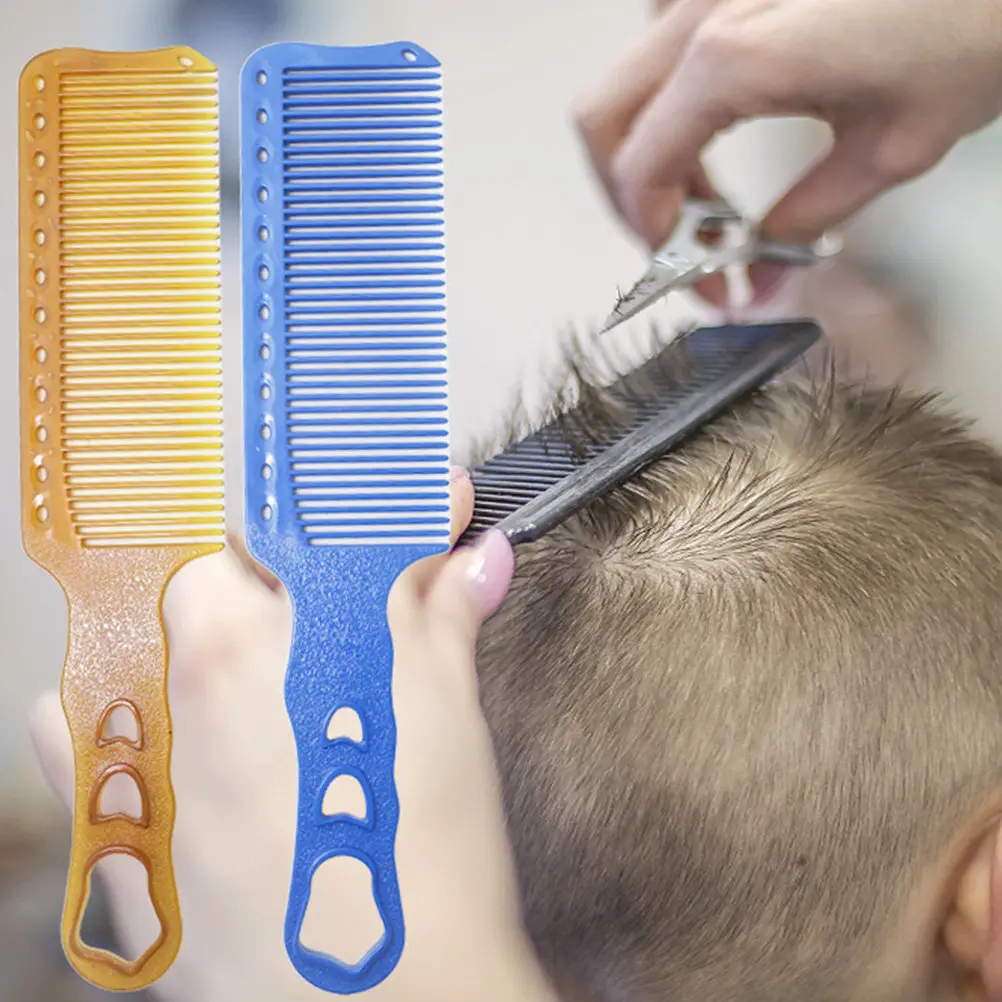 Resin Haircut Comb Yellow Professional Hair Cutting Tool Lightweight Portable for Men Women Salon Hair Shearing Supplies