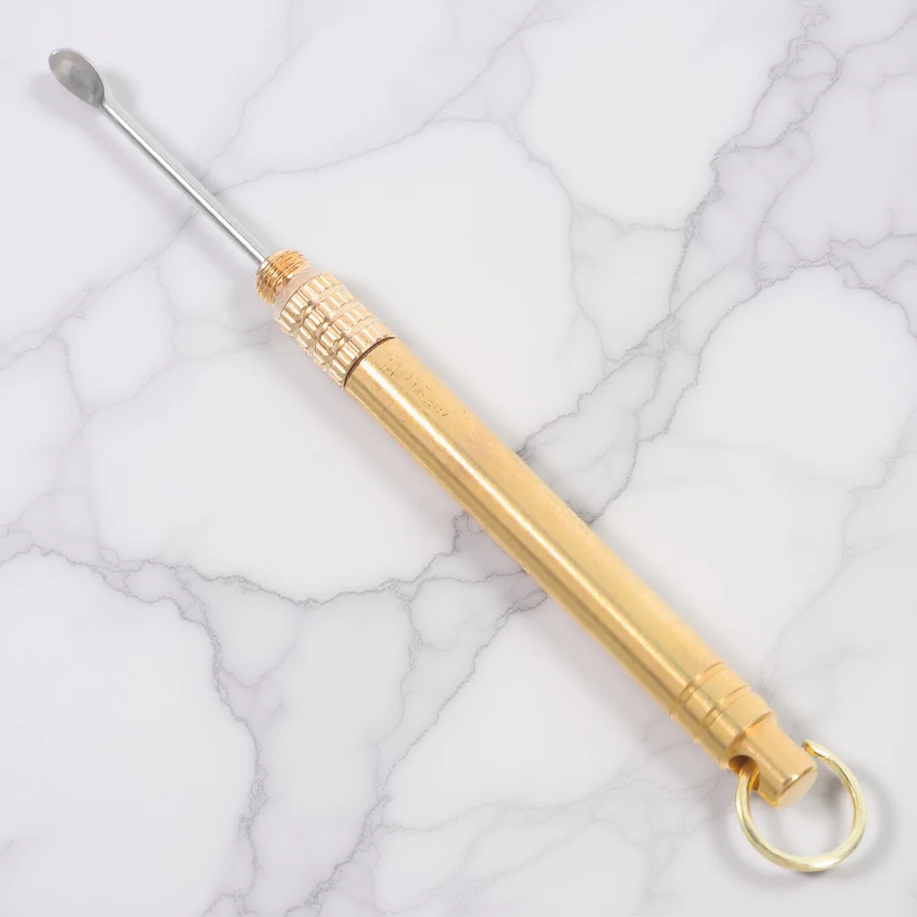 منتقي شمع الأذن المحمول من الفولاذ المقاوم للصدأ، تصميم ملمس قابل للطي وقابل للدوران، سهل الاستخدام، منتقي شمع الأذن #6