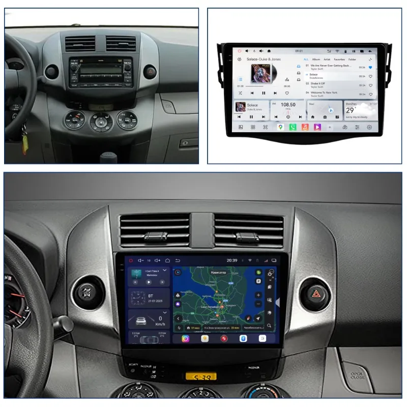 

16 + 512 ГБ Crystal 850 Android 14 Автомобильный радиоприемник для Toyota RAV4 2005-2013 9-дюймовый DVD-плеер Аудио-видео экран Carplay