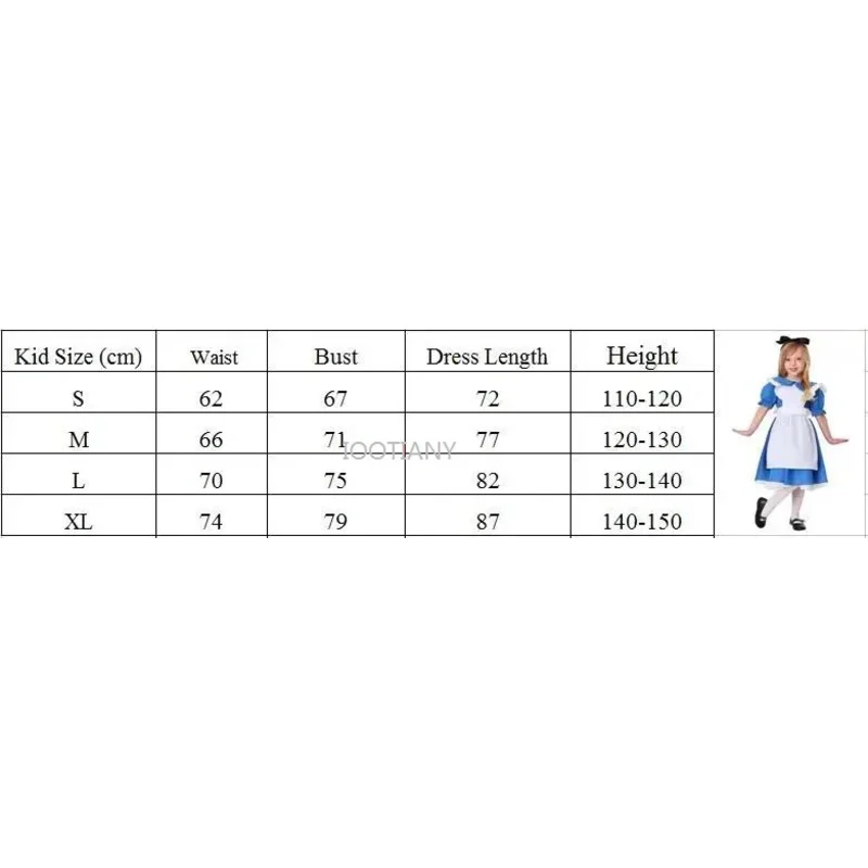 Kids Party Lolita Maid Dress Children Girl Blue Alice In Wonderland Halloween Costume For Cosplay Fancy Carnival Costumes Girls