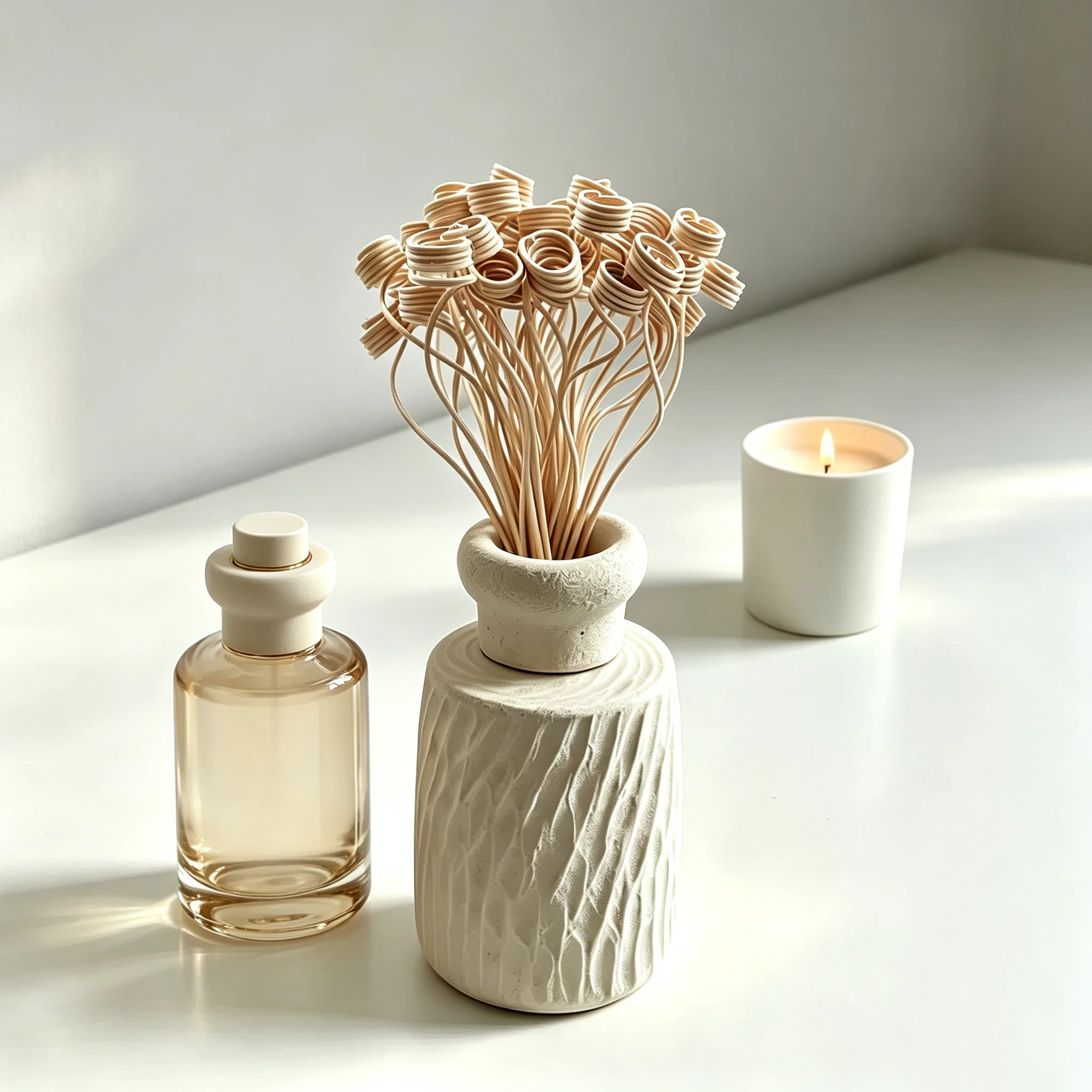 20Pcs Spiral Natural Rattan Reed Diffuser Sticks Flameless Aromatherapy Volatile Rods Home Fragrance Essential Oil Accessories