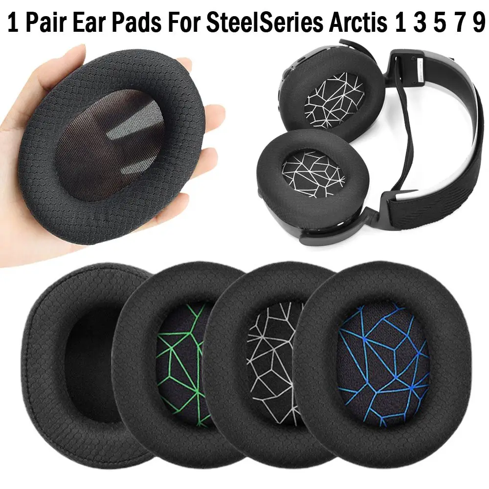 2Pcs For SteelSeries Arctis 1 3 5 7 9 Gaming Headset Foam Earpads Ear Pads Sponge Cushion Replacement Elastic Head Band Headband