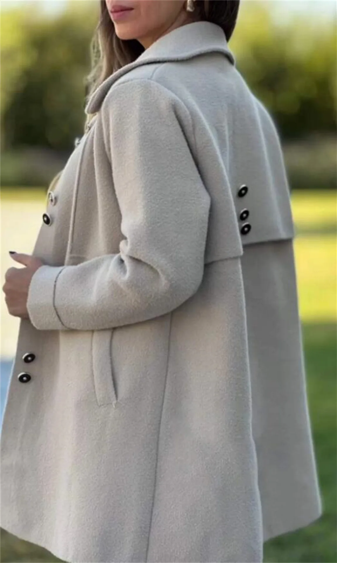 2024 Autumn Winter Fashion Women New British Long Sleeve Cardigan Sweater Solid Color Button Coat Elegant Pocket Loose Outwear