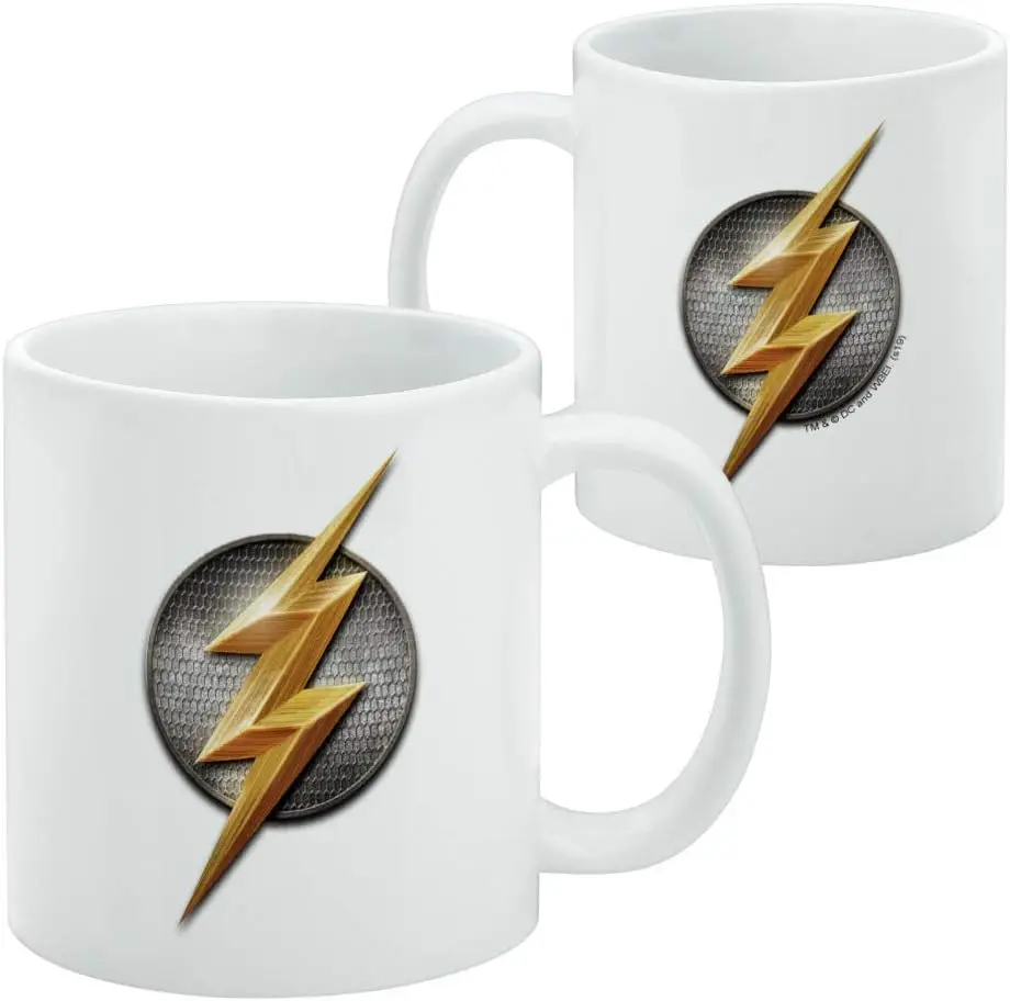 GRAPHICS & MORE Justice League Movie Flash Logo Ceramic Coffee Mug, Novelty Gift Mugs for Coffee, Tea and Hot Drinks, 11oz,