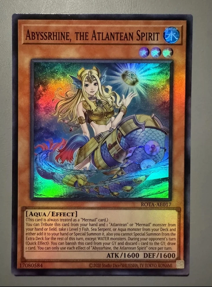 

Yugioh KONAMI Duel Monsters ROTA-AE017 Abyssrhine, the Atlantean Spirit Super Rare Asian English Collection Mint Card