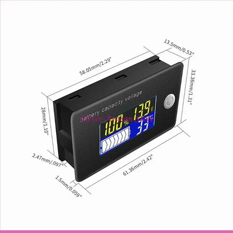 Moniteur batterie E06B 10-100V batterie numérique Capacité Testeur pourcentage Niveau tension Température Parige