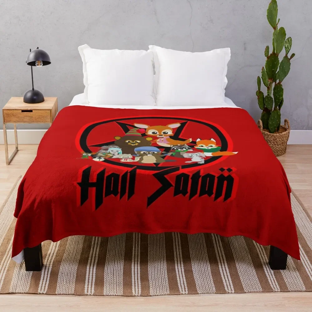 

South Park - Woodland Critter Christmas - Hail Satan Throw Blanket cosplay anime Winter beds Blankets