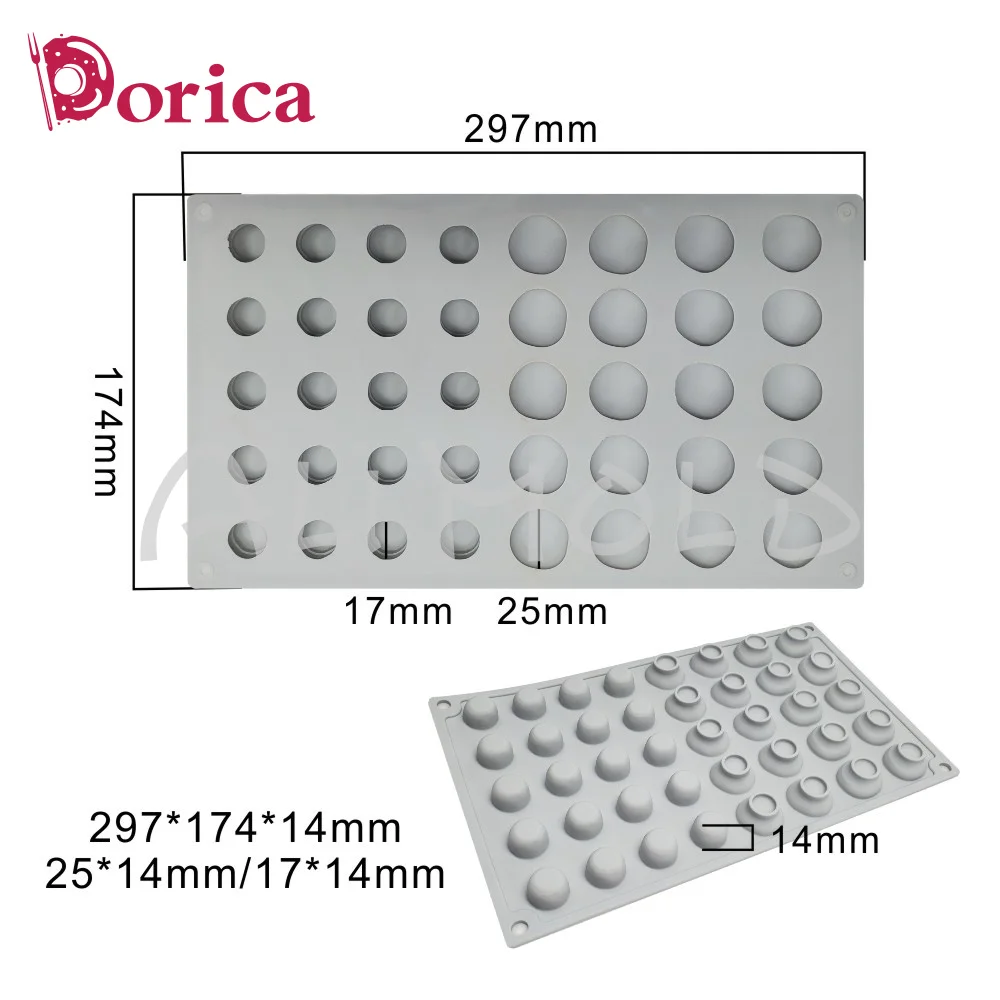 Dorica 40 Cell Mushroom Mousse Mold Fondant Chocolate French Dessert Cake Decorating Silicone Mould Kitchen Bakeware Accessories