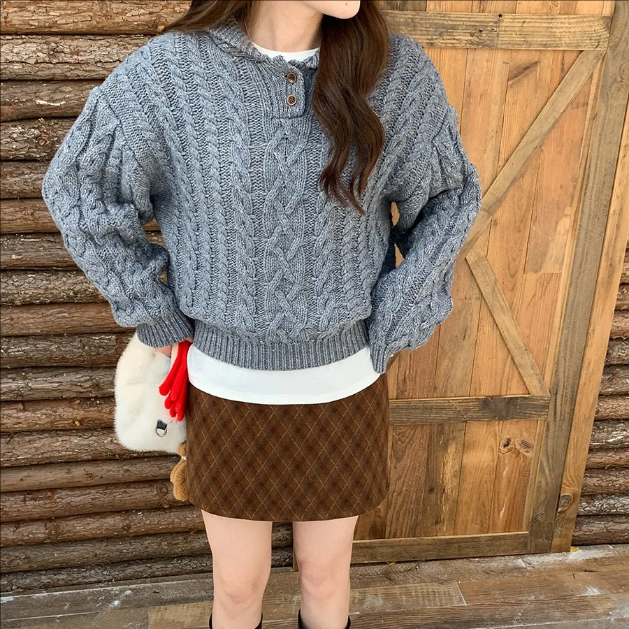 

Women's Casual Loose Knitted Pullover Sweater Winter New Comfortable Soft Polyester Long Sleeve Fashion Top