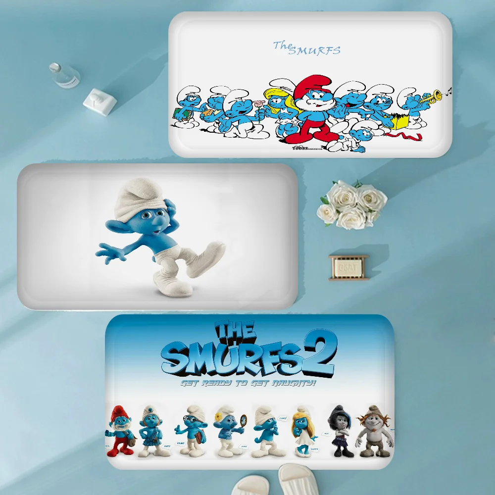 

S-Smurf Bathroom Mat Non-Slip Laundry Room Mat Laundry Decor Balcony Child Living Room Toilet Rug