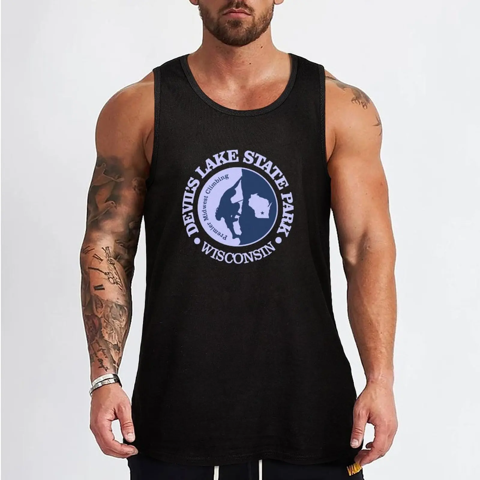 Devil_s Lake Climbing. (CLB) Tank Top sleeveless tshirts for men sports t-shirts for men T-shirt man