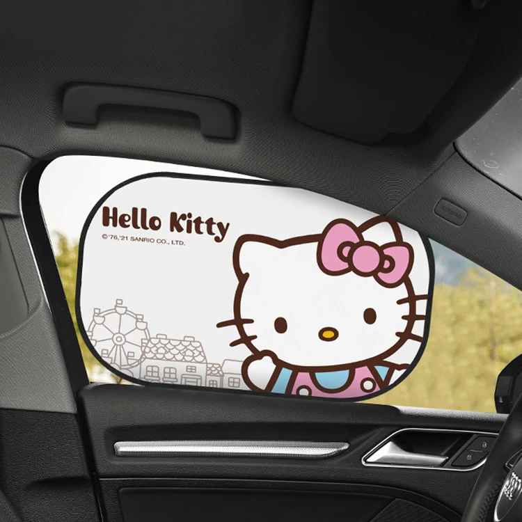 

kawaii Anime Cartoon KT Car Sunshade Electrostatic Adsorption Window Sun Shade Blocker Cover Interior Protection Visor Universal