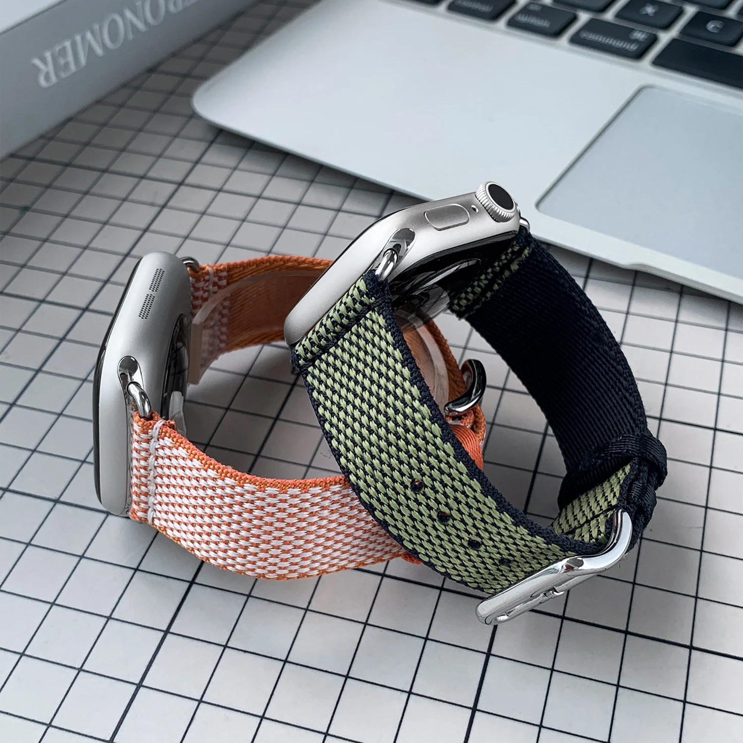 2025 New Kebitt Noir Gold Ecru Toile H Single Tour Iwatch Band  For Apple Watch Ultra2 10 9 8 7 6 Strap 46mm 45mm 49mm 42mm