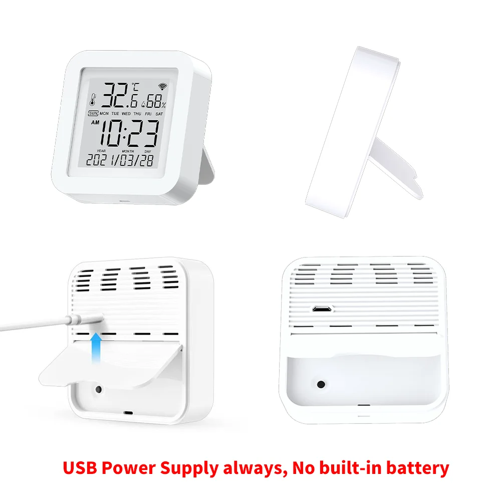 Real Time Update Of Data Tuya WiFi Temperature & Humidity Sensor, Smart Home Thermometer Hygrometer, Alexa & Google Home