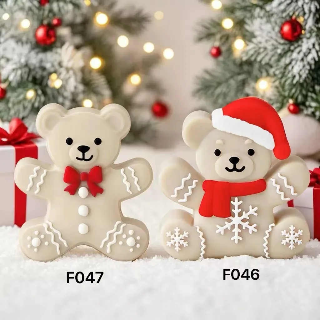 

Рождественский медведь, силиконовая форма, сделай сам, форма для свечи с медведем, украшение для рождественской елки, мило с медведем, эпоксидная смола, гипсовая форма, домашний декор